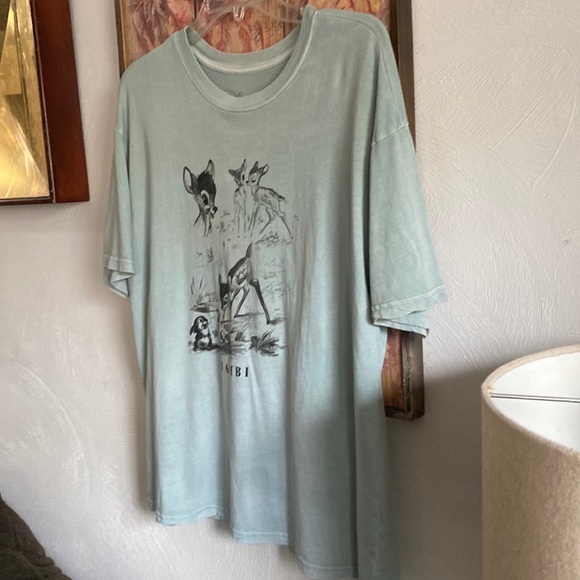 DISNEY BAMBI TOP THUMPER MINT GREEN TOP SHORT SLEEVE T-SHIRT STRETCH L - Picture 7 of 8
